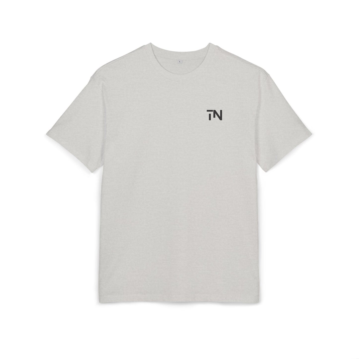 Minimal Logo Oversized Tee — Small Chest 'TN' Graphic